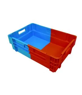 Bac bleu plastique 60x40x18,4 cm 34 L fond plein parois pleines Gilac