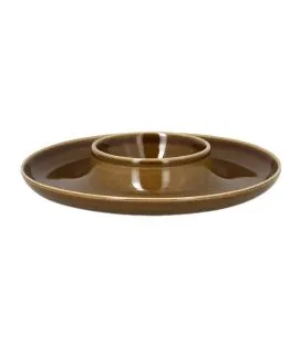 Assiette creuse rond bronze porcelaine vitrifiée Ø 18,9 cm Ashore Rak