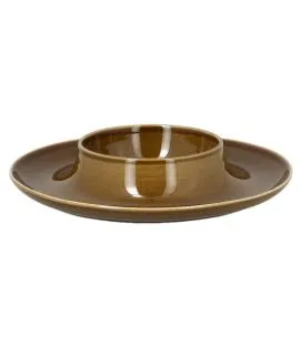 Assiette creuse rond bronze porcelaine vitrifiée Ø 24,7 cm Ashore Rak
