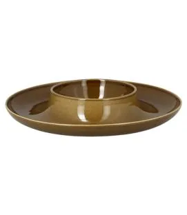 Assiette creuse rond bronze porcelaine vitrifiée Ø 29,5 cm Ashore Rak
