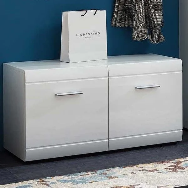 Armoire à chaussures Allan 96cm avec 2 portes - blanc