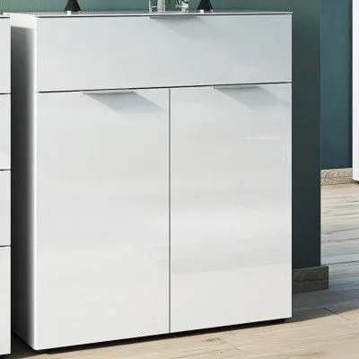 Commode Dudek 83cm avec 2 portes & 1 tiroir - blanc