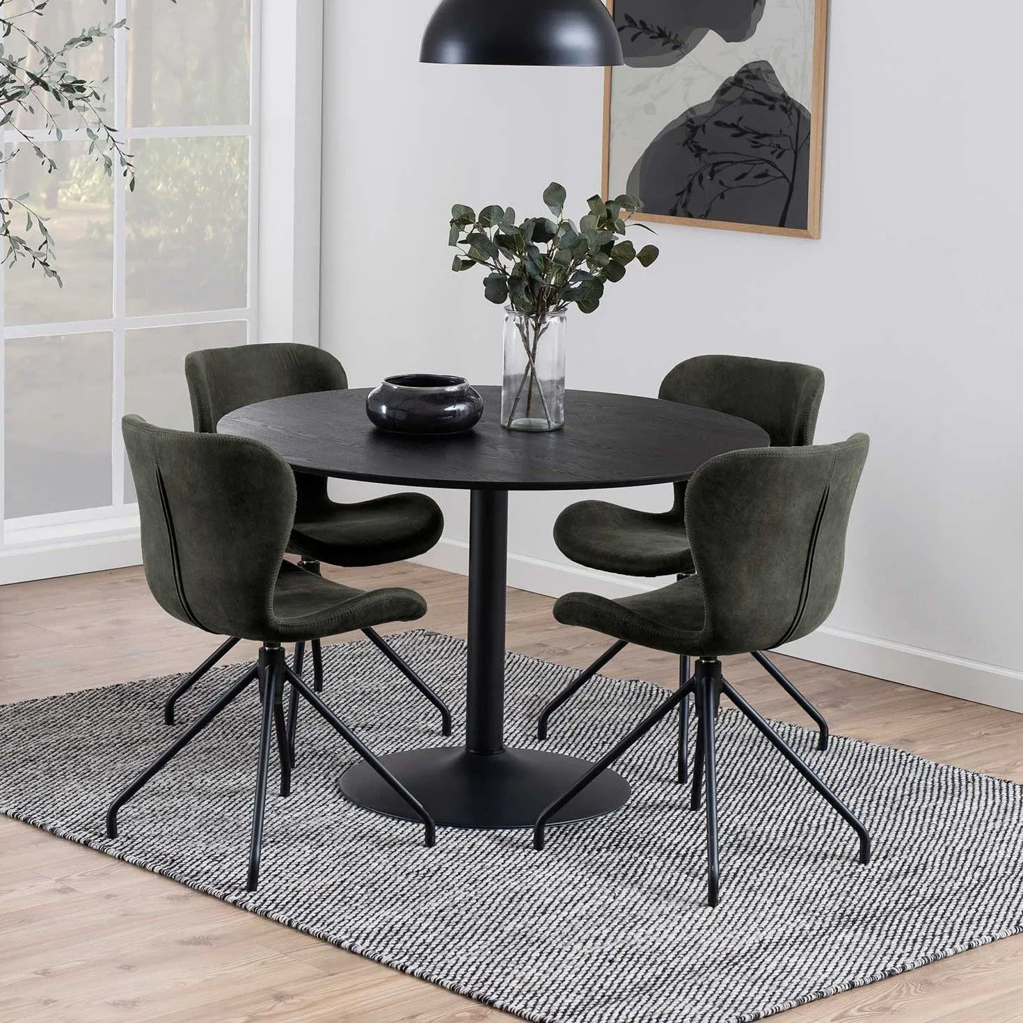 Table à manger ronde Ibiza ø110cm - noir