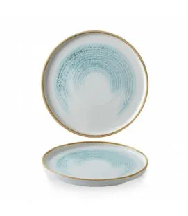 Assiette à bord droit rond Aquamarine porcelaine vitrifiée Ø 21 cm Stonecast Churchill