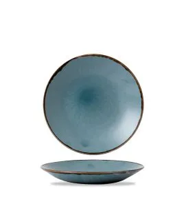 Assiette creuse rond bleu porcelaine vitrifiée Ø 25,6 cm Harvest Dudson
