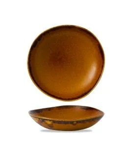 Assiette creuse rond marron porcelaine vitrifiée Ø 26,4 cm Harvest Dudson