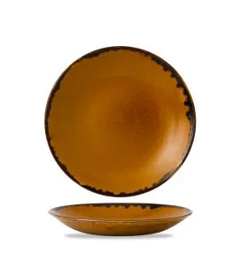 Assiette creuse rond marron porcelaine vitrifiée Ø 27,8 cm Harvest Dudson