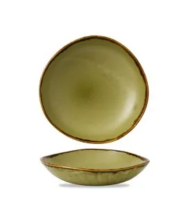 Assiette creuse rond vert porcelaine vitrifiée Ø 26,4 cm Harvest Dudson