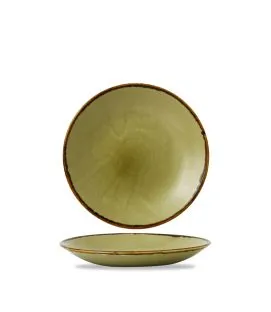 Assiette creuse rond vert porcelaine vitrifiée Ø 25,6 cm Harvest Dudson