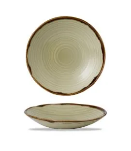 Assiette creuse organique beige porcelaine vitrifiée Ø 28 cm Harvest Dudson