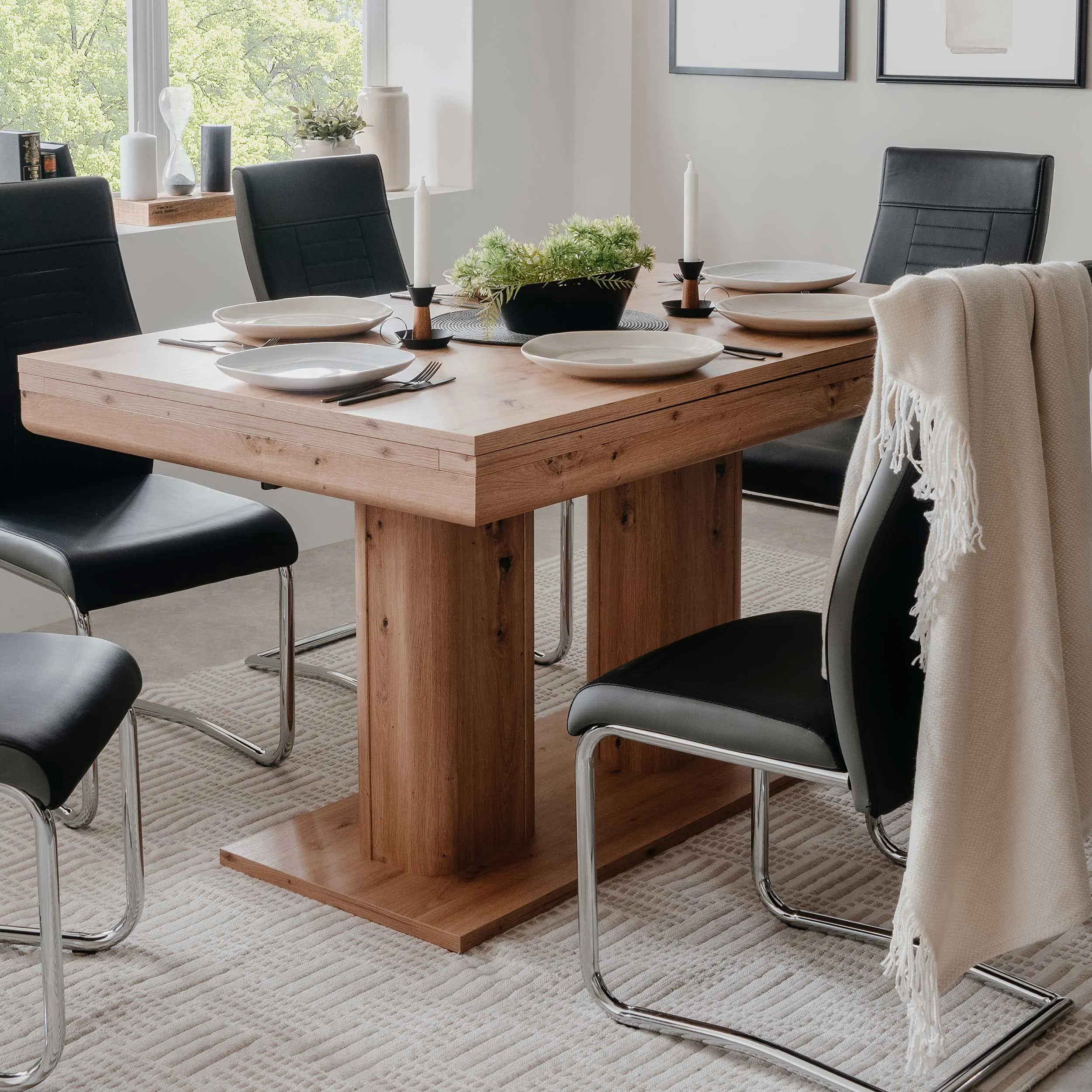 Table à manger extensible Heidelberg 140/220 - chêne artisan