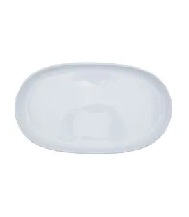 Assiette à burger ovale blanc porcelaine 33,4x19,2 cm Essentials Collection