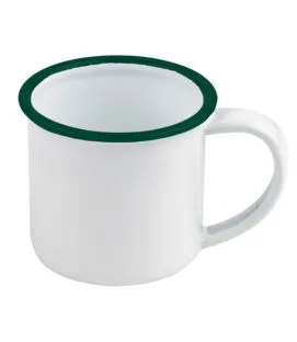 Mug rond blanc acier émaillé 150 ml 8 cm Ø 8 cm