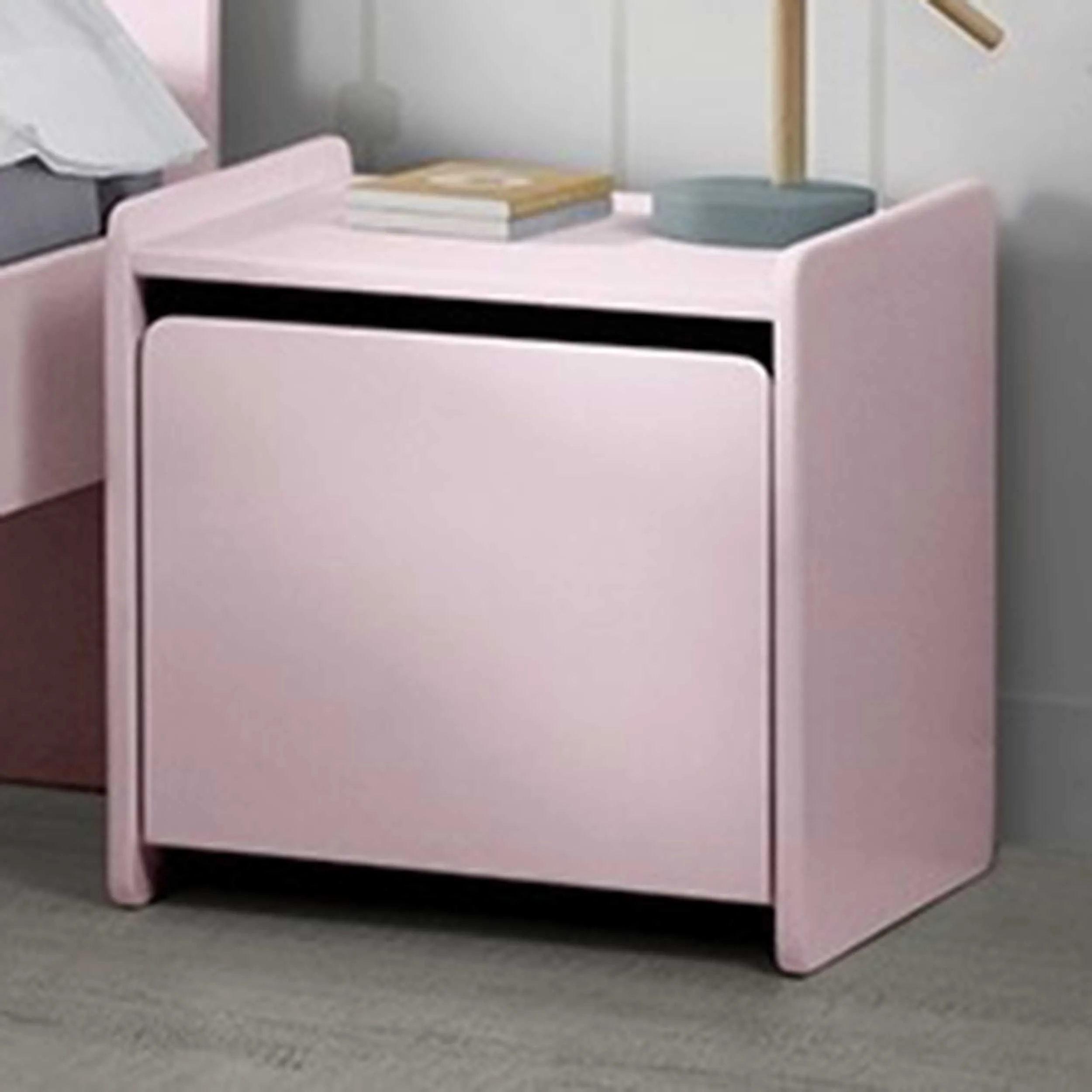 Table de chevet Kiddy avec espace de rangement - rose