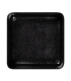 Assiette creuse carré noir porcelaine 16x16 cm Fractal Rak