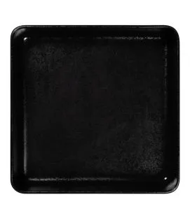Assiette creuse carré noir porcelaine 24x24 cm Fractal Rak