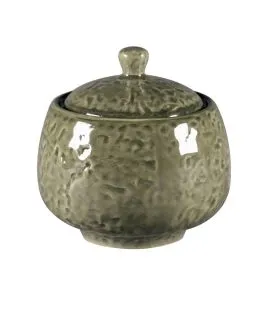 Sucrier avec couvercle rond steel porcelaine 25 cl Ø 8,8 cm Krush Rak