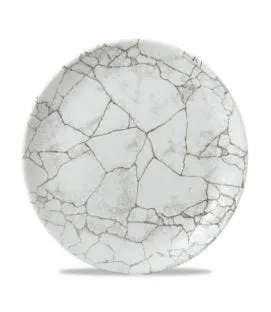 Assiette à bord droit rond Agate grey porcelaine vitrifiée Ø 21 cm Kintsugi Agate Churchill