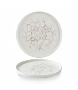 Assiette à bord droit rond Agate grey porcelaine vitrifiée Ø 26 cm Kintsugi Agate Churchill