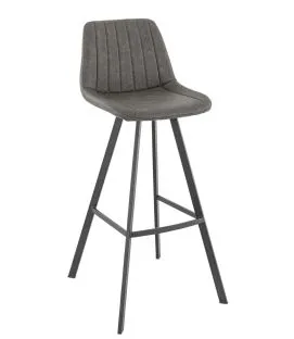 Tabouret de bar d'intérieur gris anthracite 106x46x53 cm Kyle
