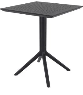 Table de terrasse carré noir 74x60x60 cm Kys