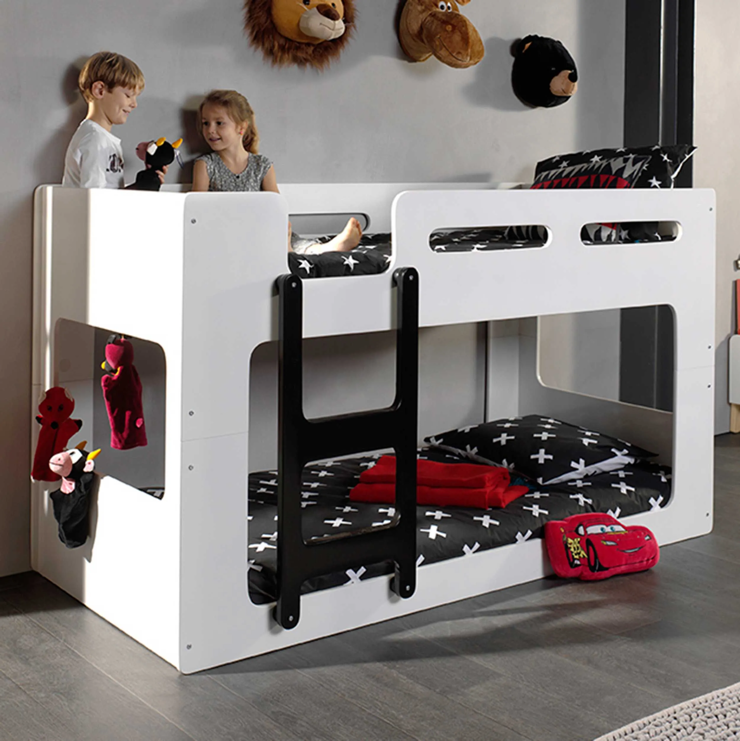 Lits superposés bas Luca - blanc