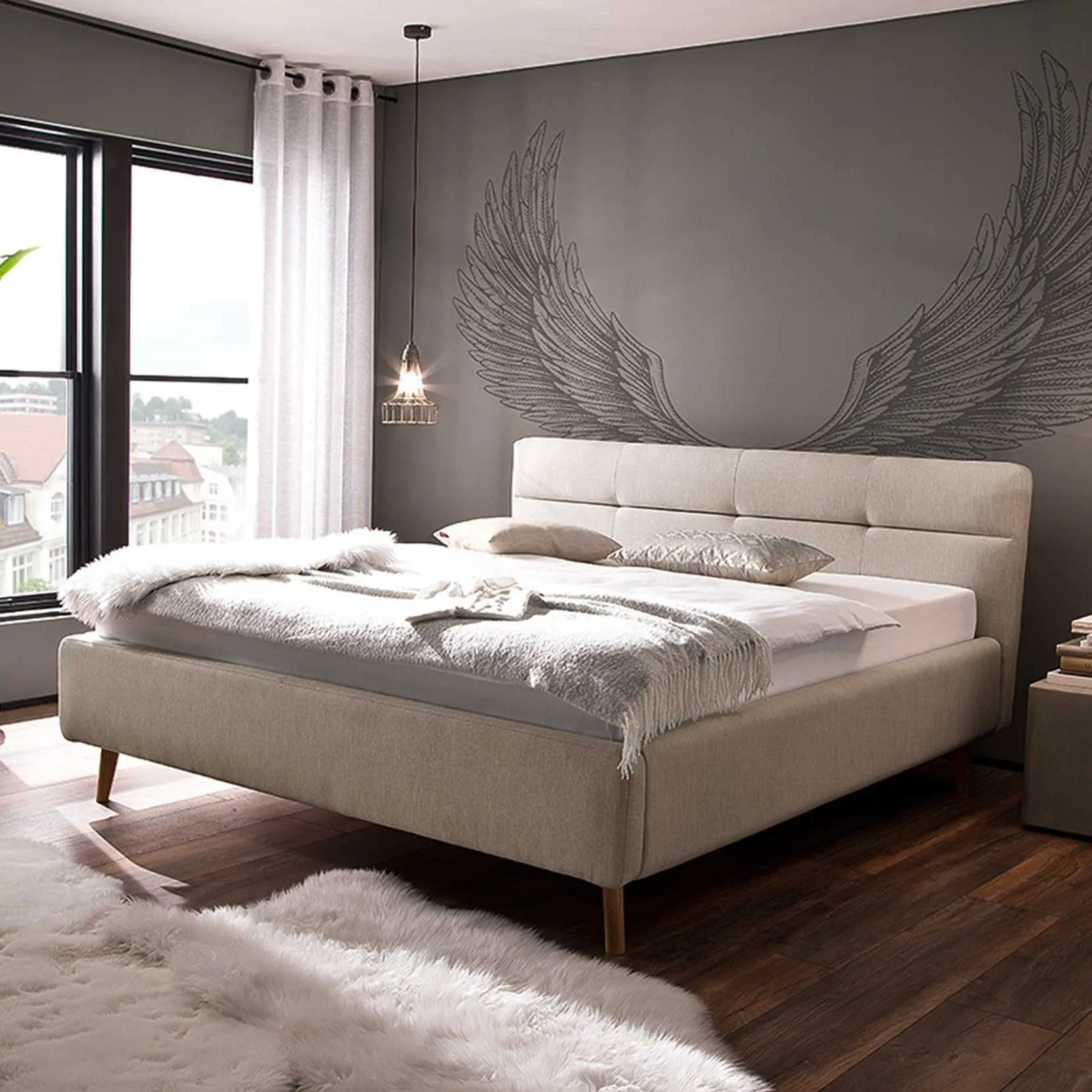 Lit coffre Lode 160x200 - beige