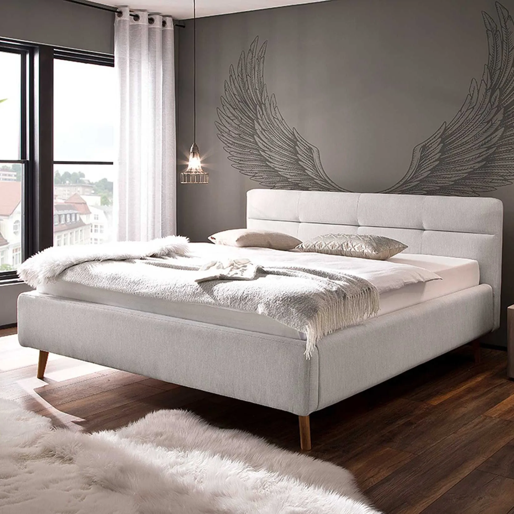 Lit coffre Lode 160x200 - gris