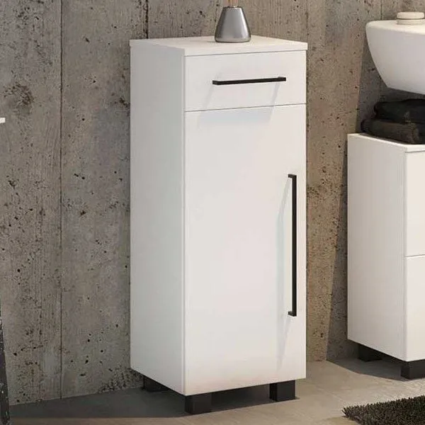 Armoire salle de bains Dusan 30cm à 1 porte & 1 tiroir - blanc