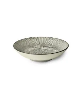 Assiette à pâtes creuse rond beige grès émaillé Ø 18,5 cm Hypnose Medard De Noblat