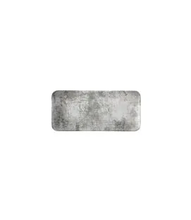 Assiette rectangulaire organique gris porcelaine vitrifiée 35x16 cm Urban Dudson