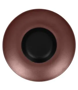Assiette extra creuse rond noir porcelaine vitrifiée Ø 25,6 cm Metal Fusion Rak
