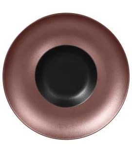 Assiette extra creuse rond noir porcelaine vitrifiée Ø 29,2 cm Metal Fusion Rak
