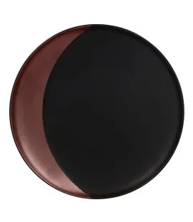 Assiette creuse rond noir porcelaine vitrifiée Ø 23,4 cm Metal Fusion Rak