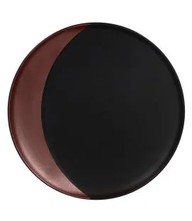 Assiette creuse rond noir porcelaine vitrifiée Ø 26,9 cm Metal Fusion Rak