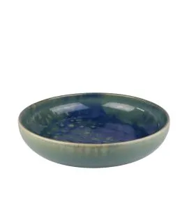 Assiette creuse rond bleu grès émaillé Ø 22 cm Magic Accolade