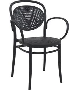 Fauteuil de terrasse noir 85x57x52 cm Marcel