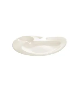 Assiette cocktail ovale ivoire porcelaine vitrifiée 22,7x18,6 cm Nabur Rak