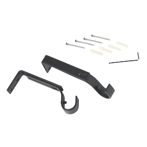 Support barre à rideau OBSIDIENNE noir 1,9 cm de 11,5 à 15,5 cm