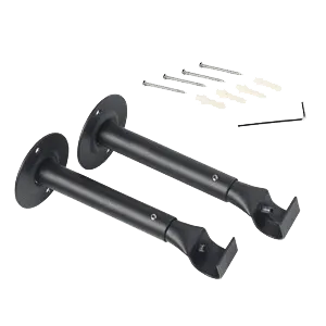 Support barre à rideau OBSIDIENNE noir 1,9 cm de 16,5 à 23 cm - 4MURS