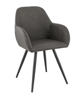 Fauteuil d'intérieur gris anthracite 87x57x59 cm Olaf
