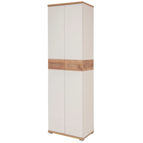 Armoire vestiaire Stoffel 59cm avec 2 portes - blanc/chêne