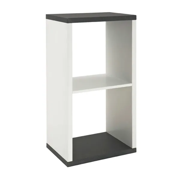 Étagère murale Stefan 43cm, 2 compartiments - blanc/anthracite