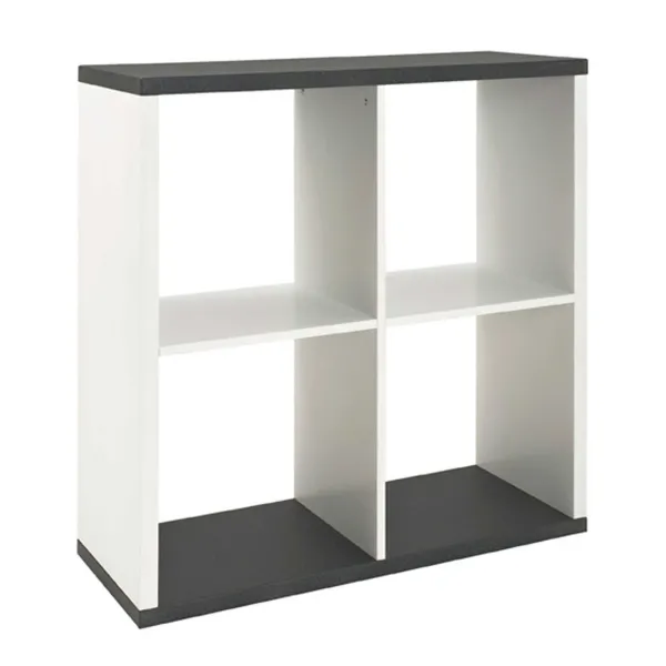 Étagère murale Stefan 80cm, 4 compartiments - blanc/anthracite