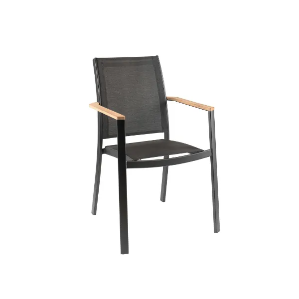 Chaise de jardin empilable Billie - noir/teck