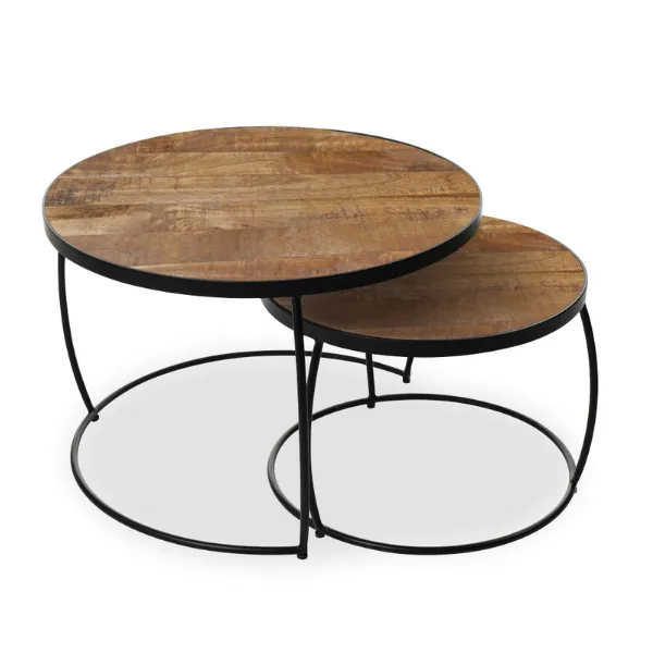 Lot de 2 tables basses Lars - mangolia