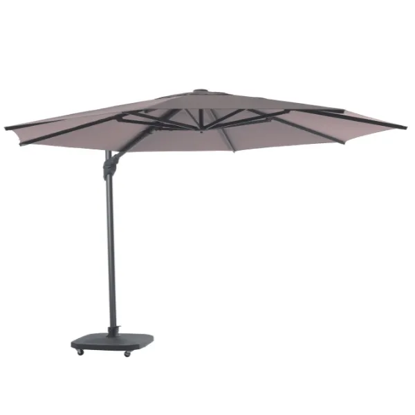 Parasol Tampa 300cm avec base - noir/taupe