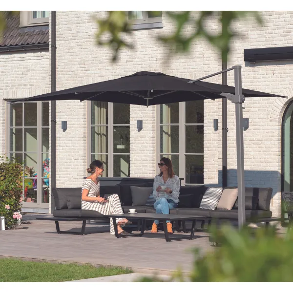 Parasol Bryce 300x300cm avec base - noir