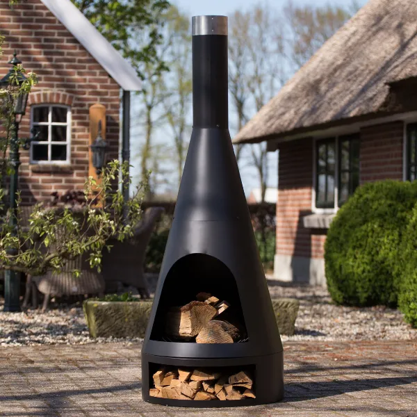 Foyer de jardin Kingsley 55x162cm acier - noir