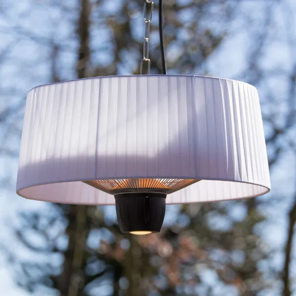 Chauffe-terrasse avec éclairage Alix 50cm pendant - blanc